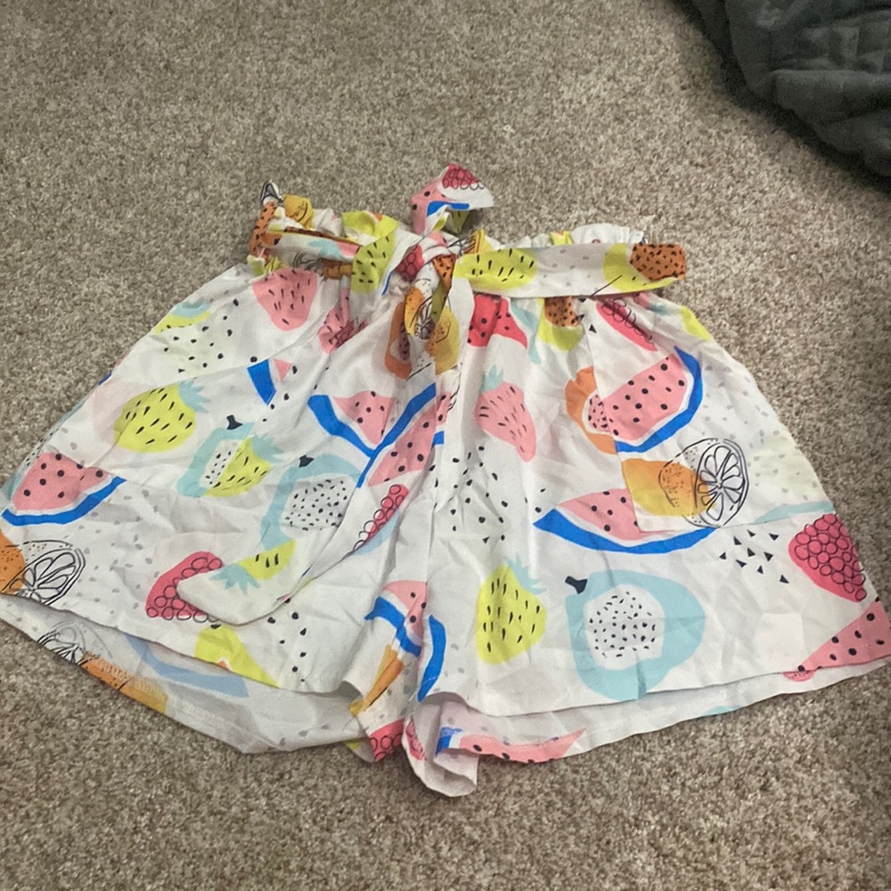 fruit pattern shorts